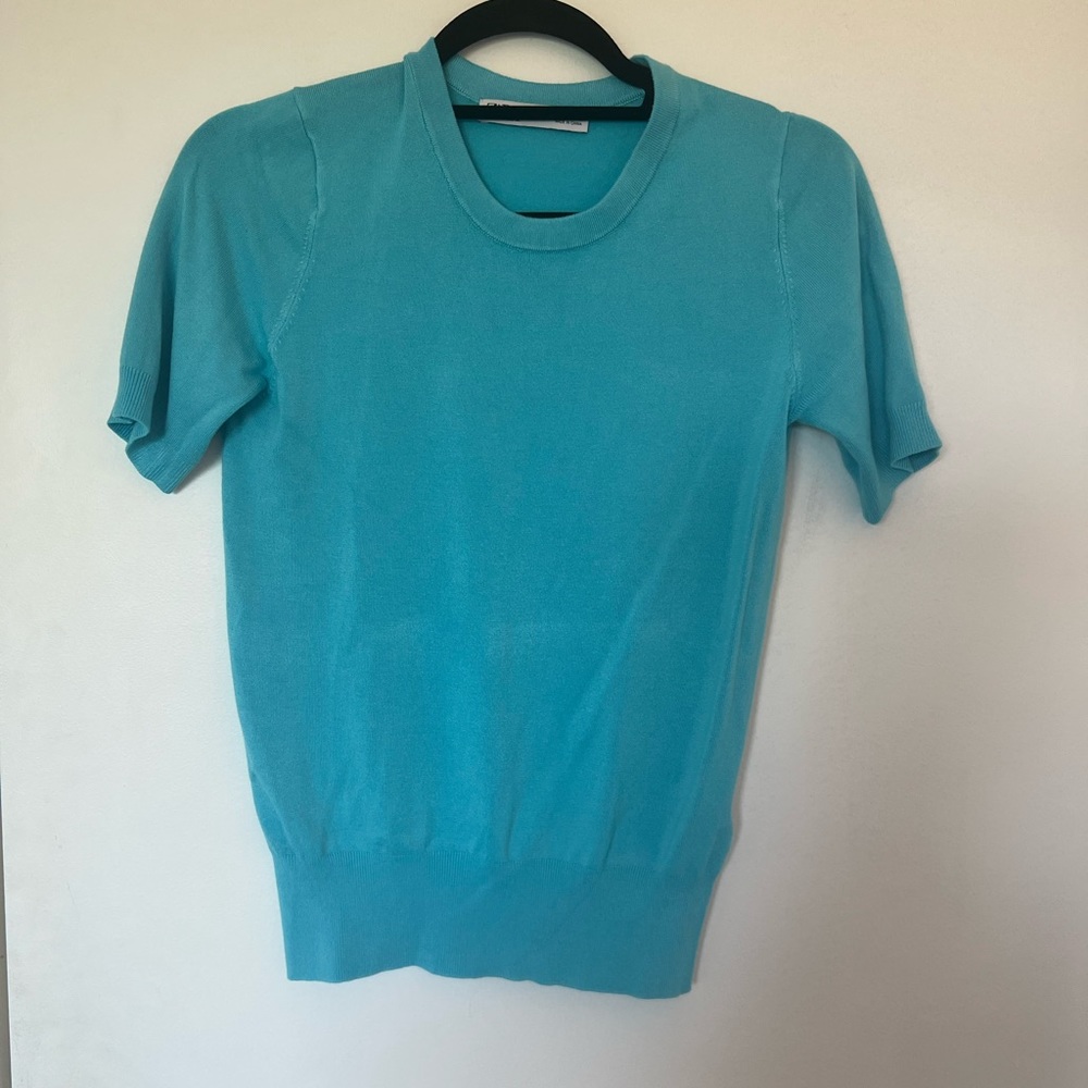 Zara blue work top, knit